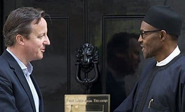 British PM David Cameron with Nigerian Presdent Muhammadu Buhari
