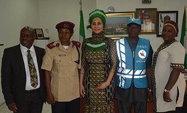 Sally Mbanefo with FRSC and Special Marshal