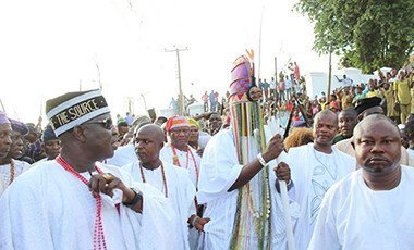 Ooni of Ife, Oba Eniitan Ogunwusi, Ojaja II, at the Olojo Festival