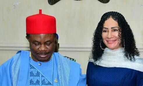 Sally Mbanefo with Chief Willie Obiano