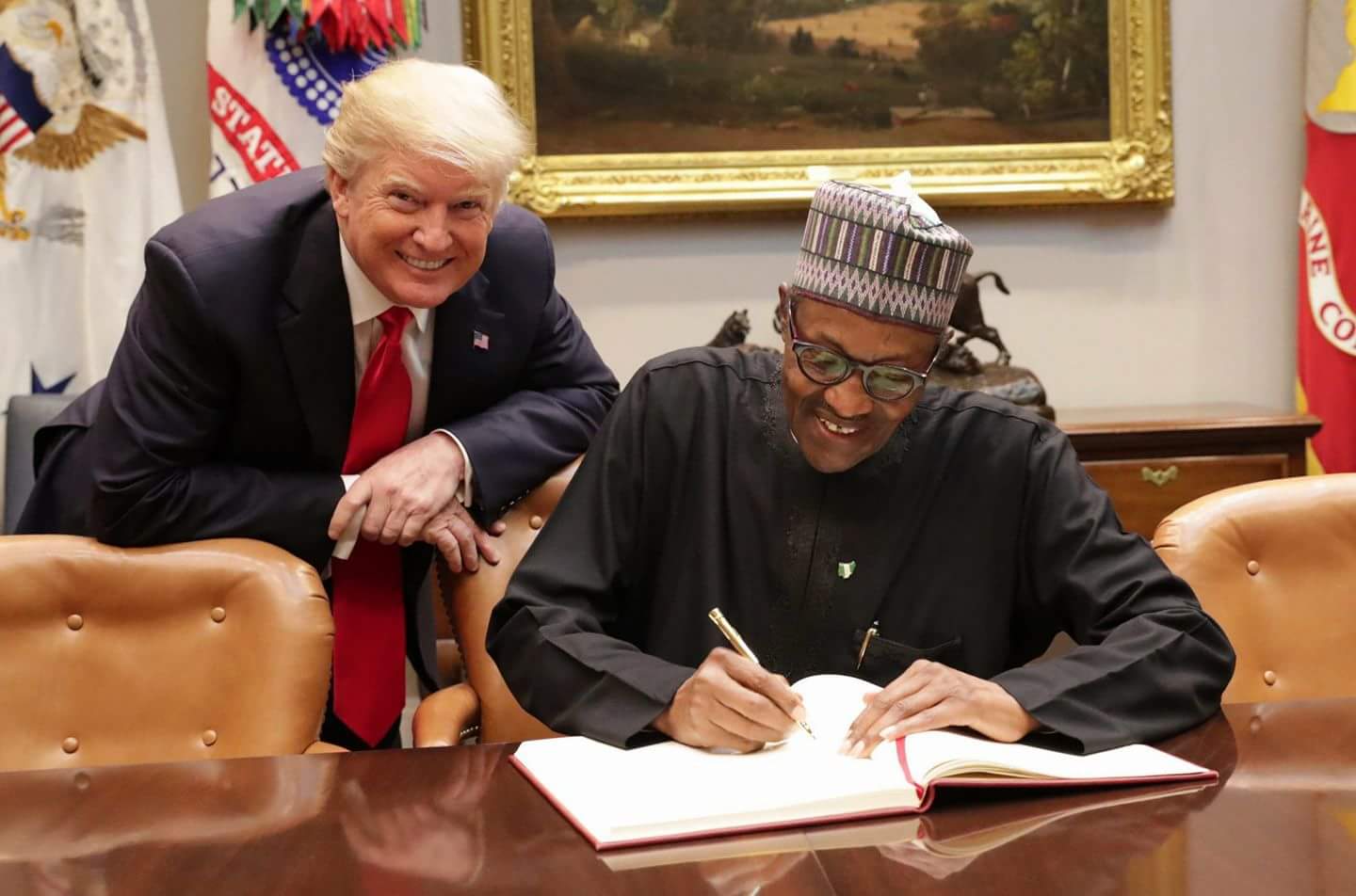 Donald Trump with Muhammadu Buhari