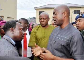 From right; Oyo State Governor, Mr Seyi Makinde, Engr Femi Babalola and Chief Consultant, Adeoyo Maternity Hospital and Dr Soji Adeyanju during the governor inspection to the hospital, Yemetu, Ibadan.