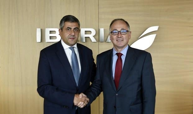 Secretary-General of the World Tourism Organization (UNWTO), Zurab Pololikashvili, and the CEO of Iberia, Luis Gallego