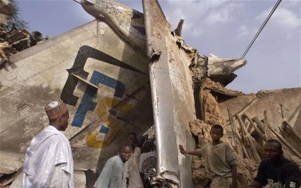 First plane crash in Africa