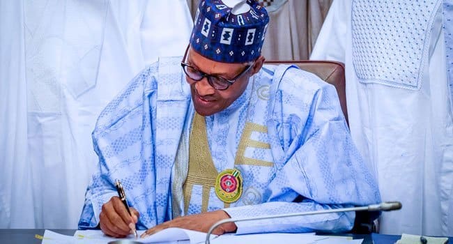 President Muhammadu Buhari signs 2020 Finance Bill