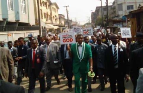 Pastor Adeboye leading protest against bloodshed