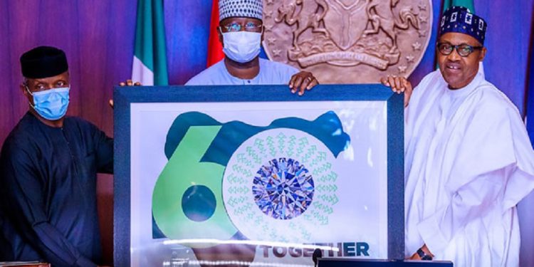 Buhari Unveils Nigeria at 60 logo