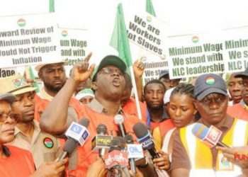NLC president, Ayuba Wabba during a protest.