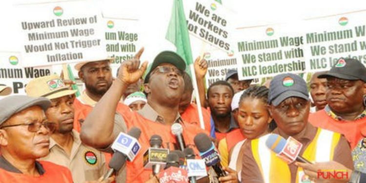 NLC president, Ayuba Wabba during a protest.