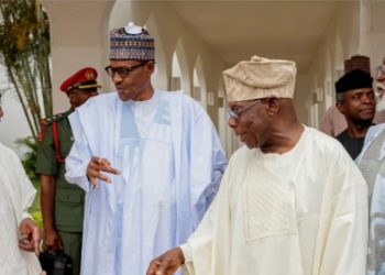Buhari with former Nigerian leaders