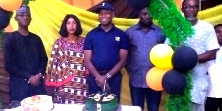 The General Officer Commanding (GOC) 2 Division Nigerian Army Maj. Gen. Gold Chibuisi over the weekend cutting tape with his wife to commission the expanded hole9 at Tiger Golf Club as part of activities marking his birthday.