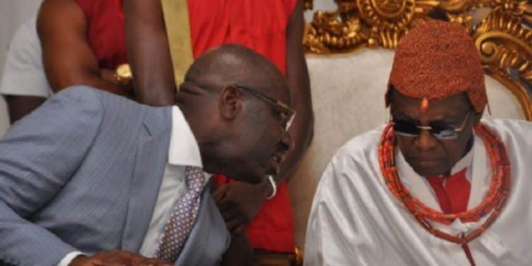 Godwin Obaseki with Oba of Benin, Oba Ewuare II