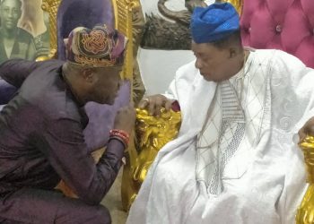 Hon Akeem Ademola Ige with Alaafin Oyo