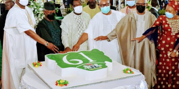 Akpabio with Osinbajo on Nigeria Independence