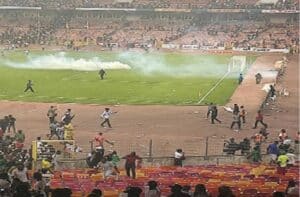 Angry fans destroy Abuja pitch technical area