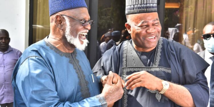 Abdulsalami Abubakar with Senator Godswill Akpabio