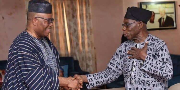 Godswill Akpabio with Olusegun Obasanjo