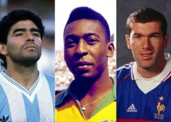 Maradona, Pele and Zidane football World Cup heroes