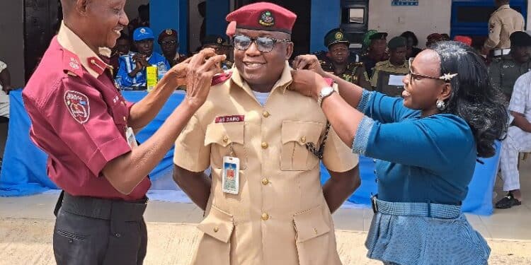 CRC Samson Dairo being decorated by FRSC
