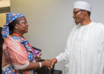 Lauretta Onochie with Muhammadu Buhari