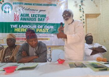 Amb Yemi Farounbi at Oyo State Labour Veterans Association AGM