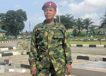 Nigerian female soldier, Ogunleye Ruth Credit TikTok @Ogunleyeruthsavage1